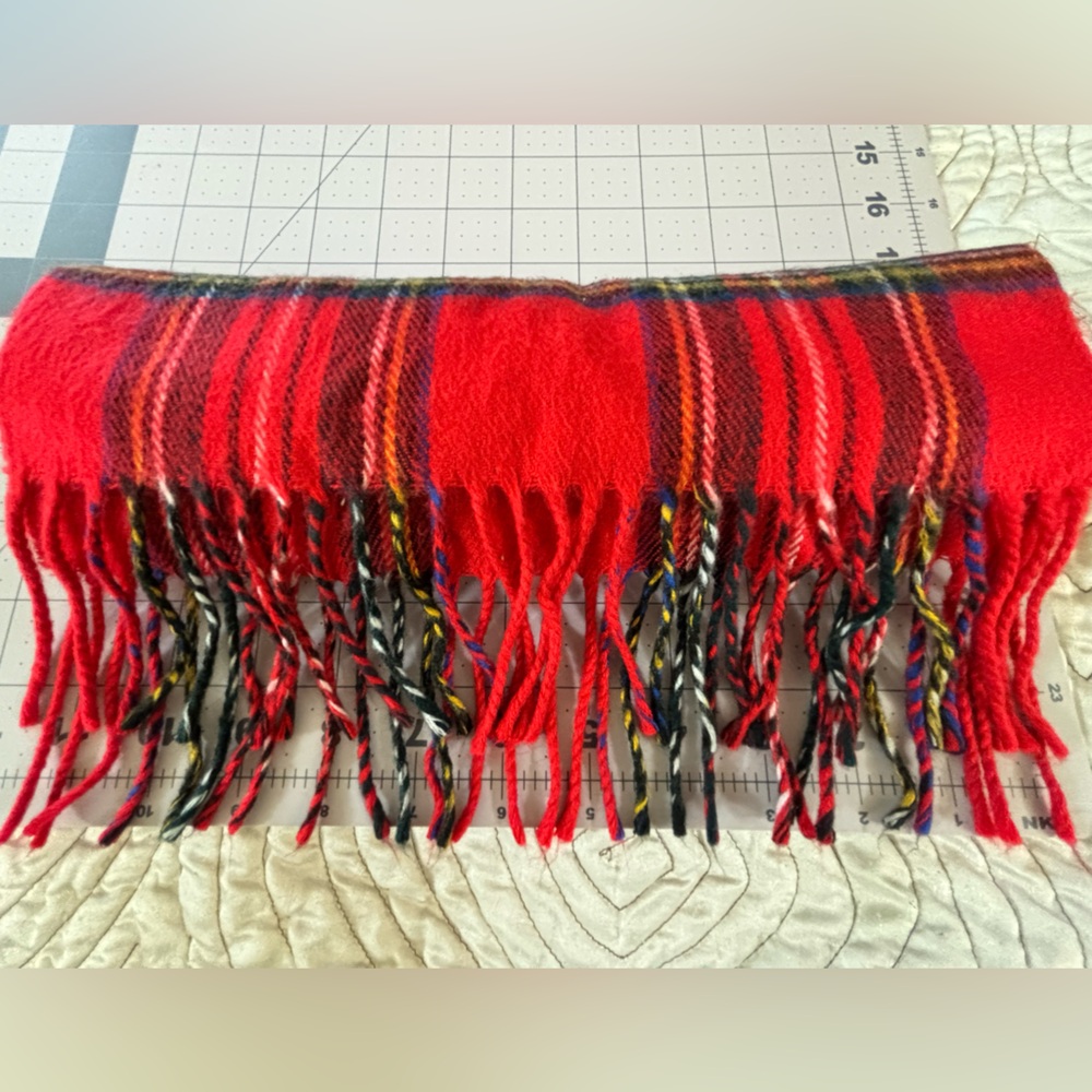Christian Dior Monsieur Vintage Red Plaid Cashmaire Scarf Made in Japan - Picture 13 of 15